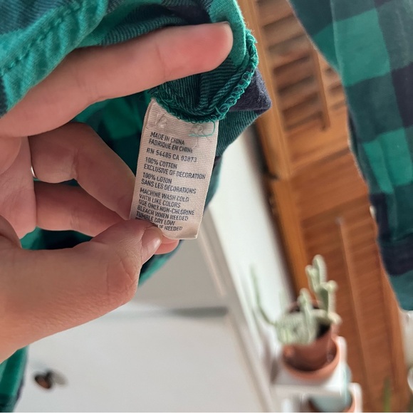 American Eagle gingham plaid green flannel - Picture 3 of 3